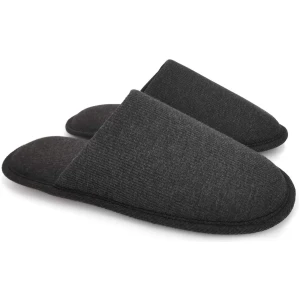 ofoot Chaussons Hommes en Coton Bio Confortable, Pantoufles Lavables Flat Intérieur Extérieur Chaussures Enfiler anti odeur