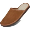 BeComfy Hommes Chaussons Mules Suède Pantoufles en Cuir Chausson Semelle EVA 40-46 EU