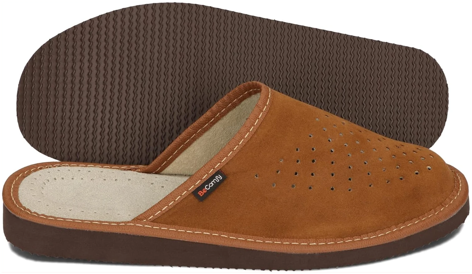 Chaussons Hommes BeComfy, Mules en Suède, Pantoufles en Cuir – Image 2