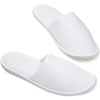 NATURECA Chausson hotel jetable, pantoufle maison femmes et homme, chausson invites lot, chaussons usage unique, slippers hotel taille unique blanc