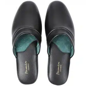 PAMIR Pantoufles en cuir véritable pour homme avec semelle intérieure en mousse à mémoire de forme et semelle extérieure en cuir. Taille US 9 large