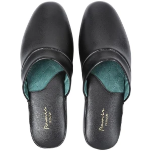 PAMIR Pantoufles en cuir véritable pour homme avec semelle intérieure en mousse à mémoire de forme et semelle extérieure en cuir. Taille US 9 large