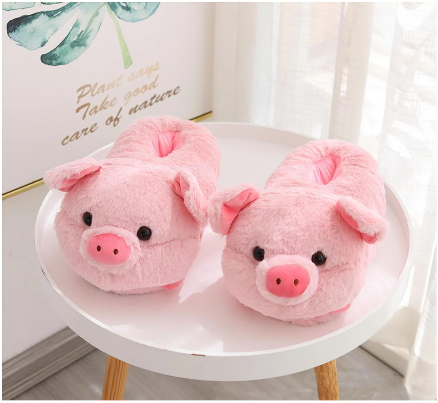 Chaussons Cochon Rose, Pantoufles femmes cochon mignon – Image 2