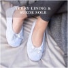 1768480192 isotoner 2 pack microterry ballerina slippers with satin bow suede sole and terry lining ballerinesfemme