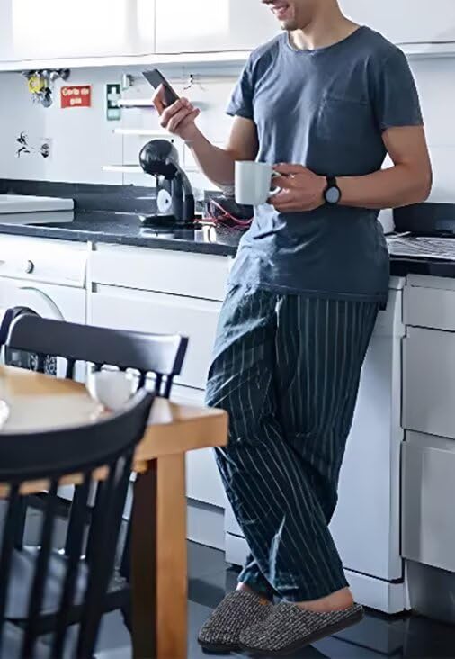 Chaussons Homme Pantoufles Hiver Chaudes avec Mousse à Mémoire de Forme – Image 3