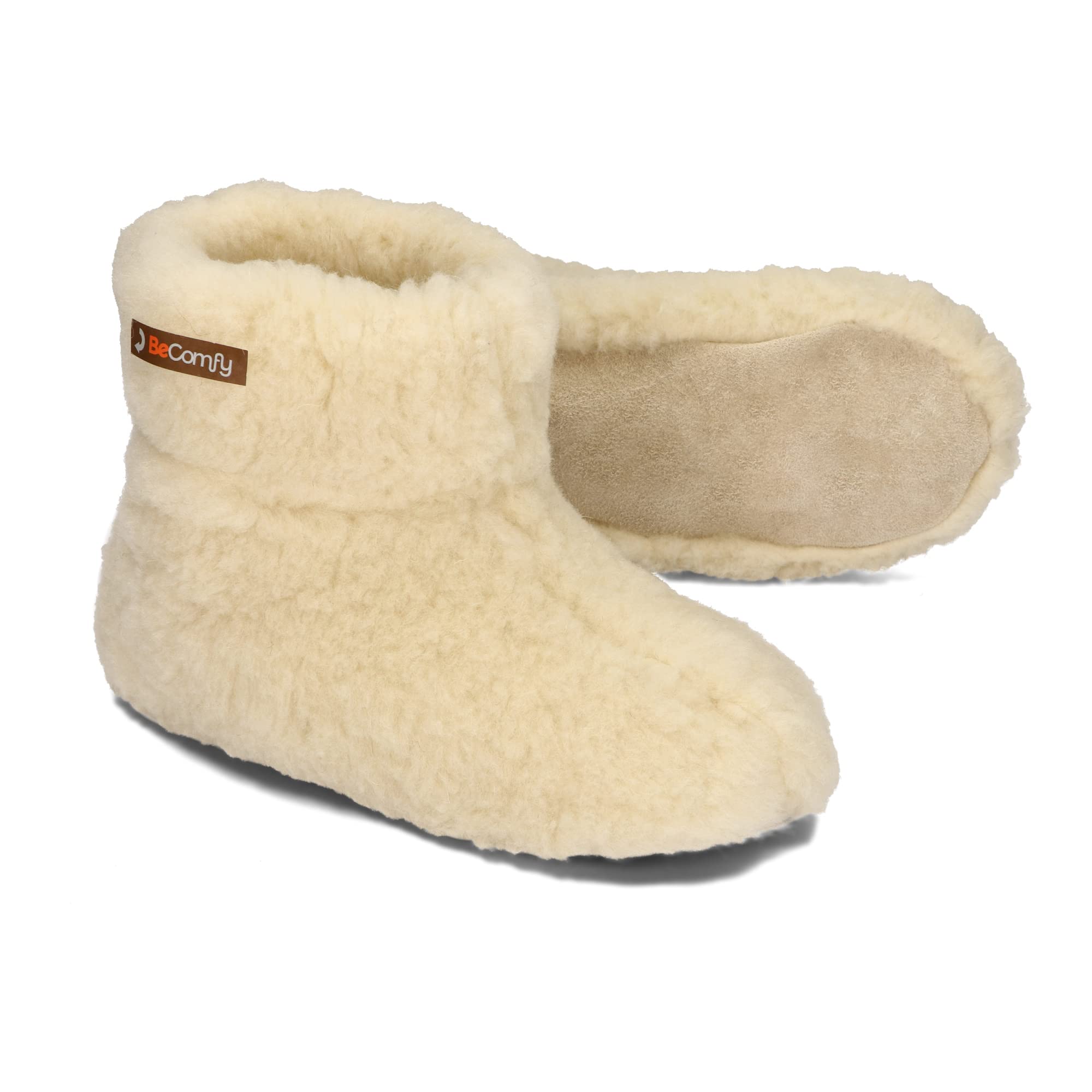 Bottes chaussons laine mouton unisexe BeComfy hiver – Image 3