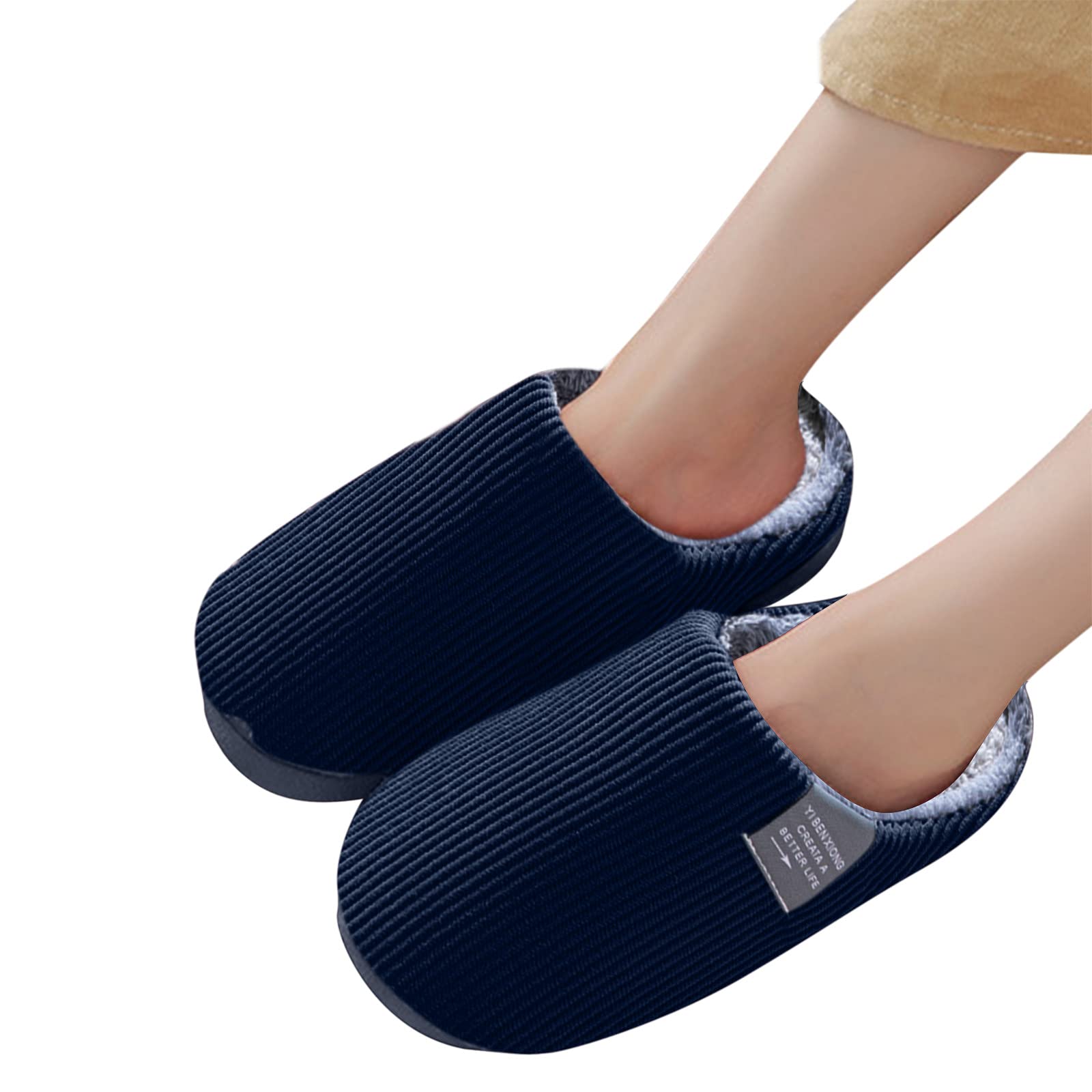 Chaussons d'hiver homme antidérapants doublés laine mémoire de forme – Image 5