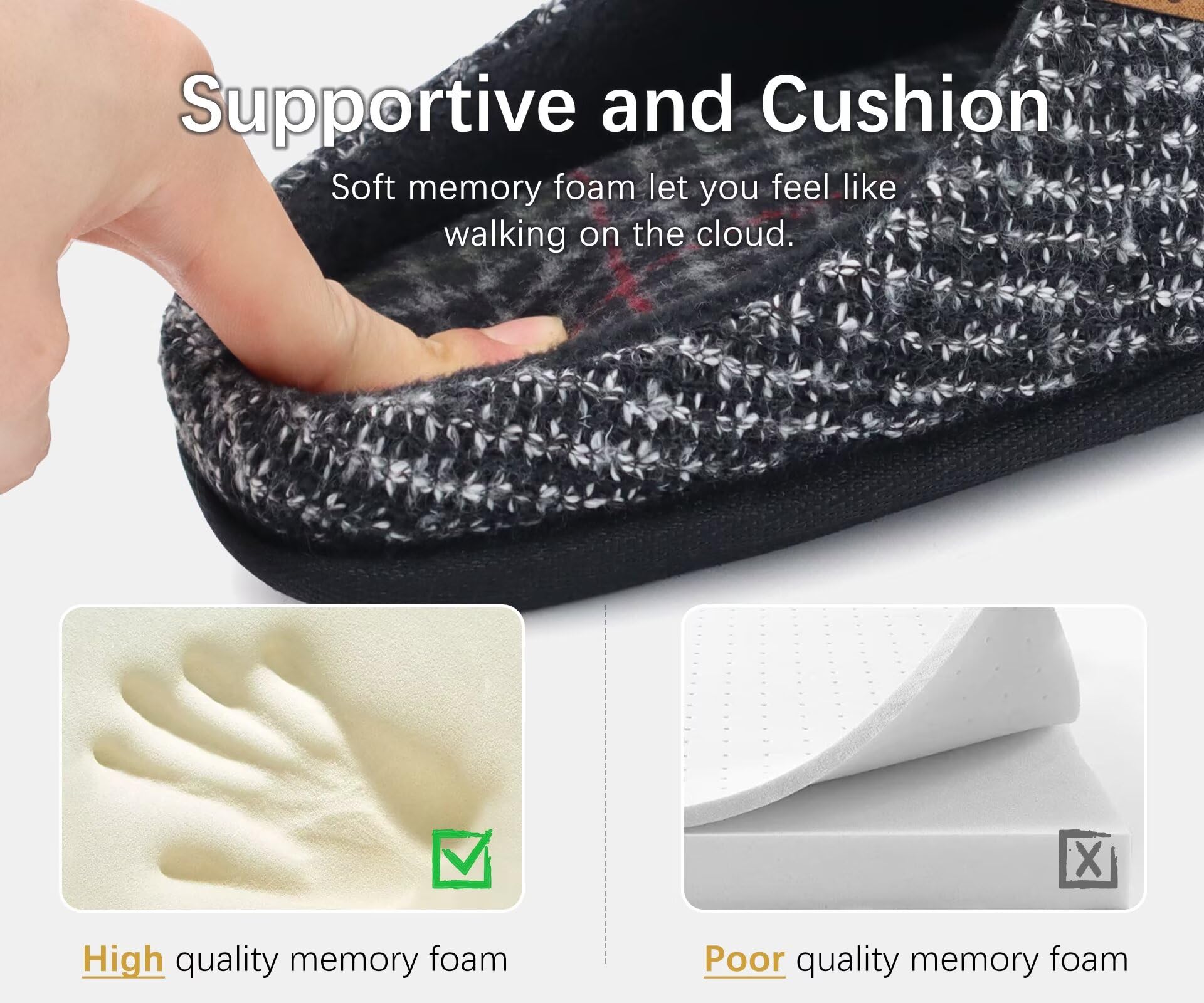 Chaussons Homme Pantoufles Hiver Chaudes avec Mousse à Mémoire de Forme – Image 4