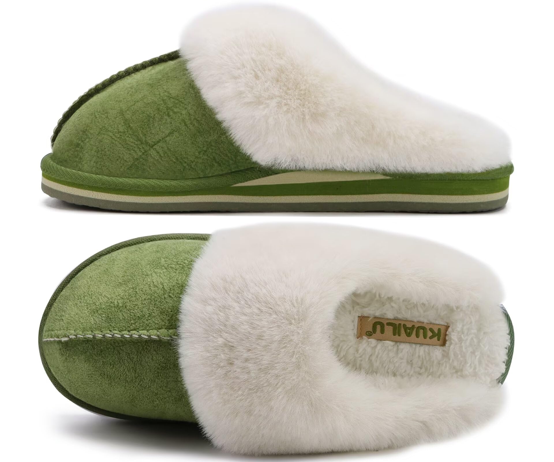 Chausson Femme Hiver Peluche Fourrure Chaud Pantoufles Mouton Retourné Doublure Charentaise Confort Memory Foam Antidérapant