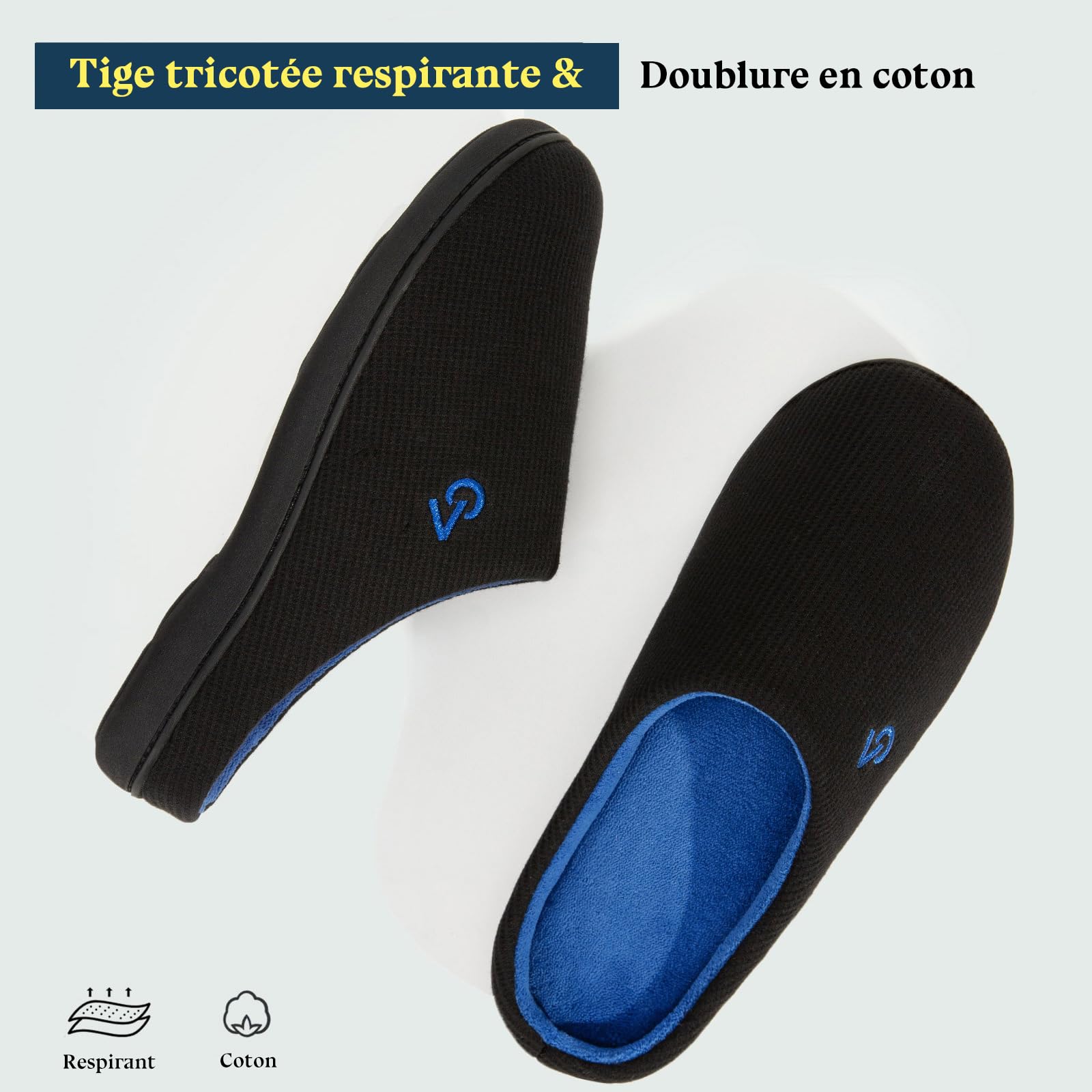 Chaussons Homme VeraCosy à mémoire de forme bicolore – Image 4