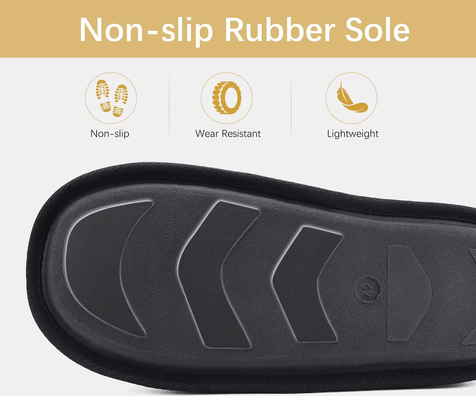 Chaussons Homme Pantoufles Hiver Chaudes avec Mousse à Mémoire de Forme – Image 6
