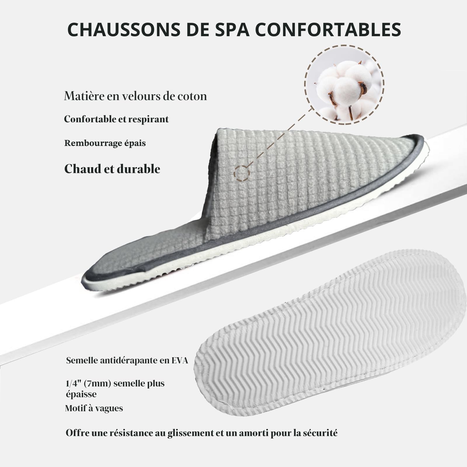 Pantoufles Jetables Anmerl Acheter Chaussons pour Hôtels Spas Mariages – Image 4