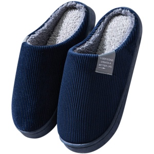Chaussons d'hiver homme antidérapants doublés laine mémoire de forme