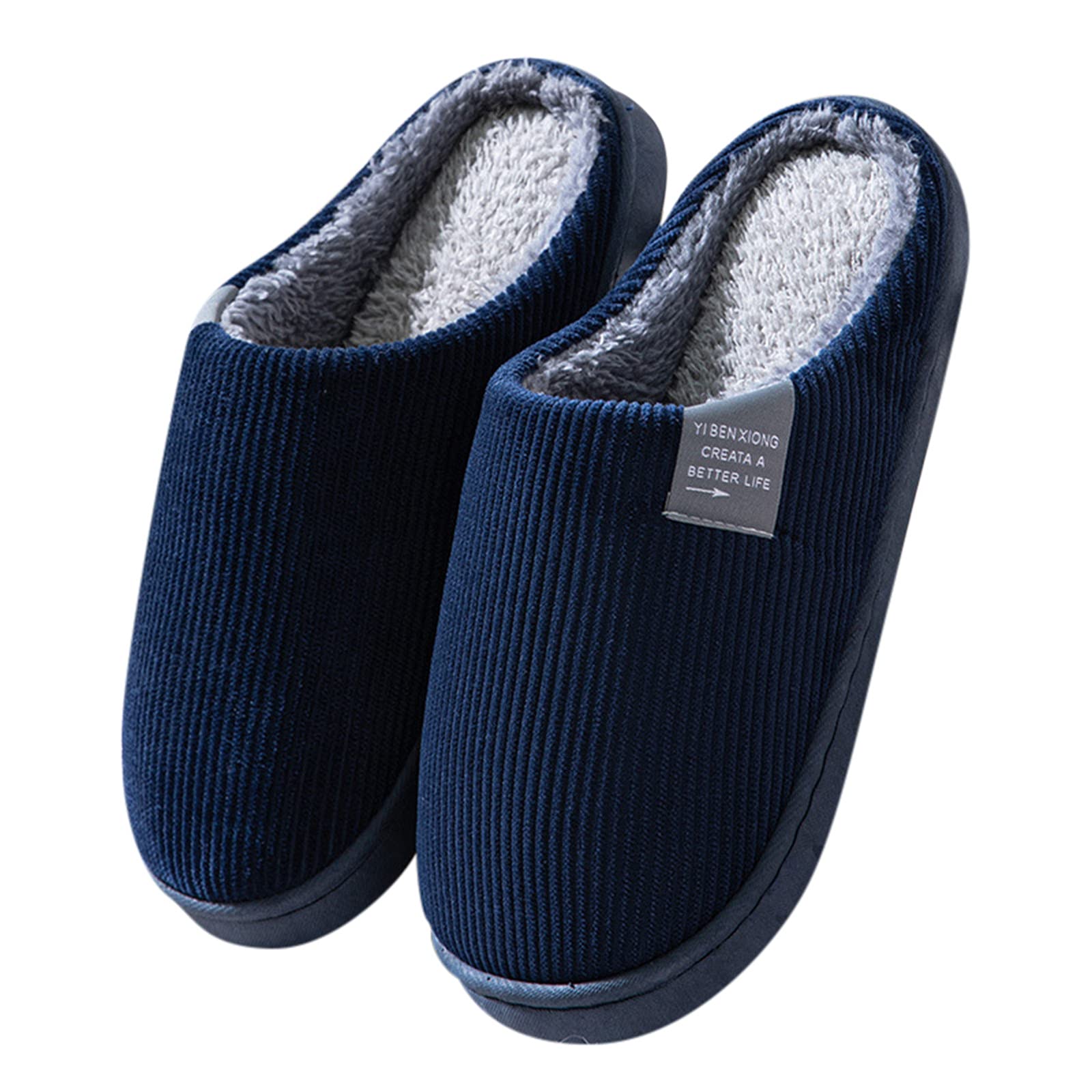 Chaussons d'hiver homme antidérapants doublés laine mémoire de forme