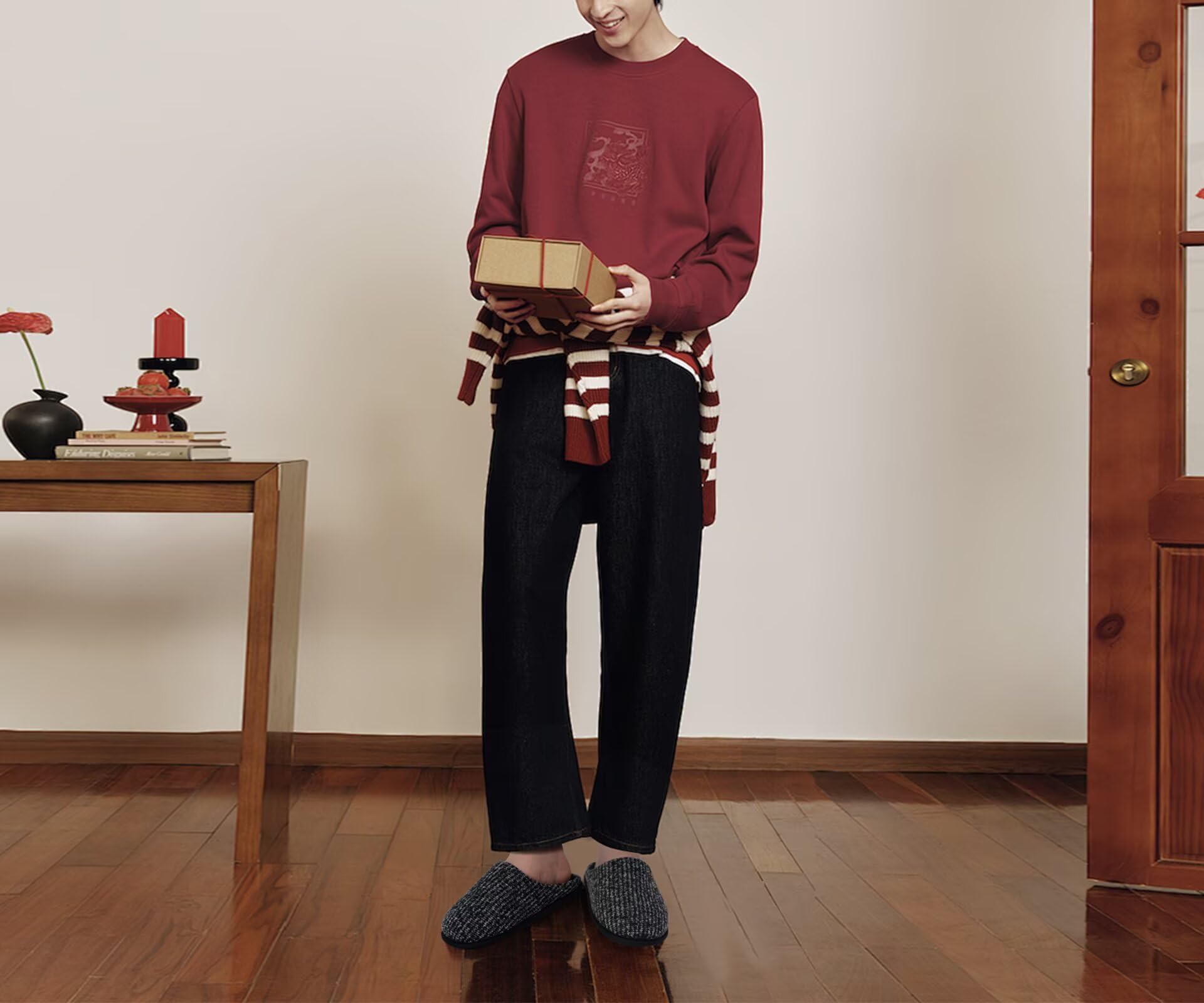 Chaussons Homme Pantoufles Hiver Chaudes avec Mousse à Mémoire de Forme – Image 2
