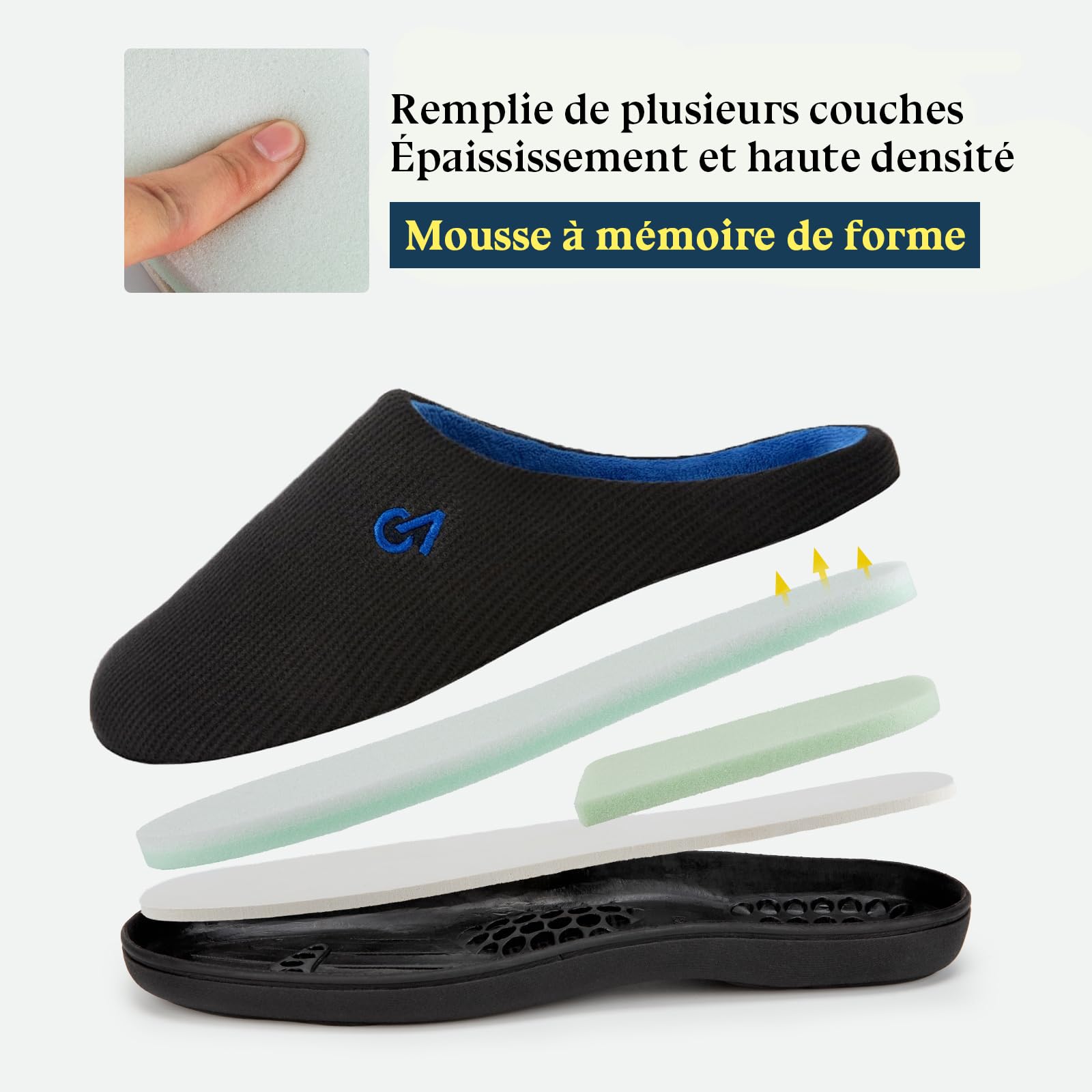 Chaussons Homme VeraCosy à mémoire de forme bicolore – Image 5