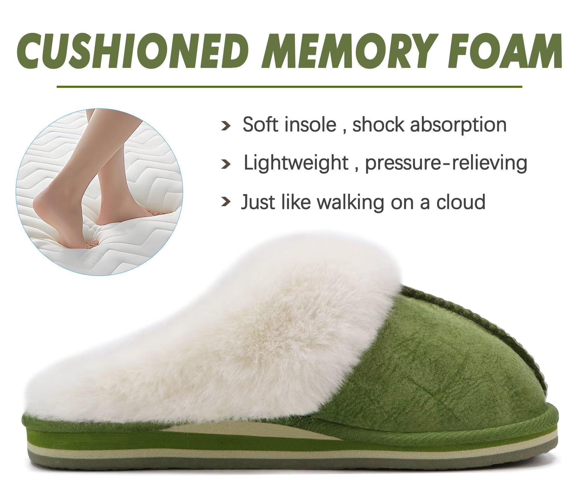 Chausson Femme Hiver Peluche Fourrure Chaud Pantoufles Mouton Retourné Doublure Charentaise Confort Memory Foam Antidérapant – Image 4