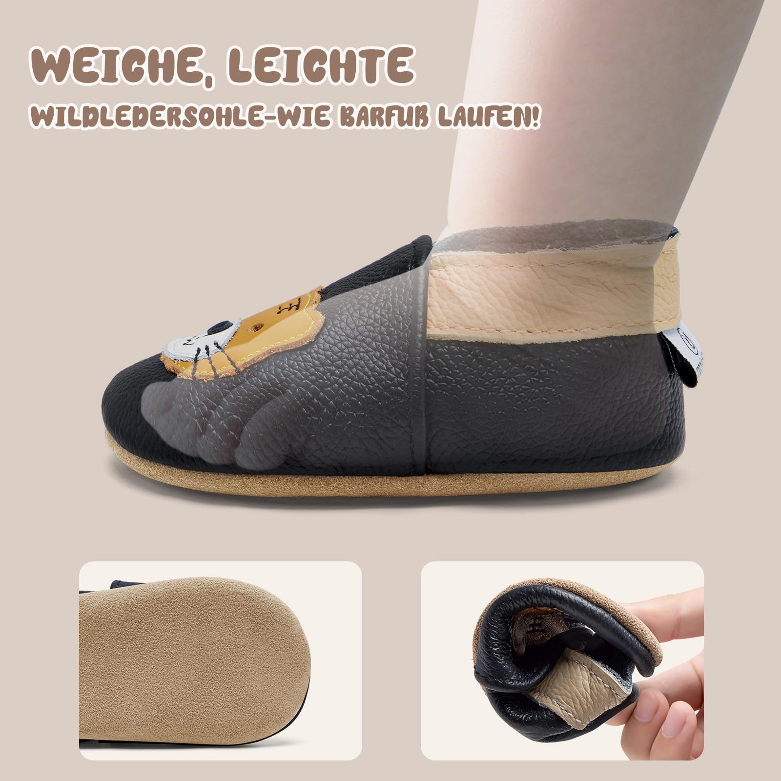 Chausson Bébé Cuir Souple Premiers Pas IceUnicorn – Image 6