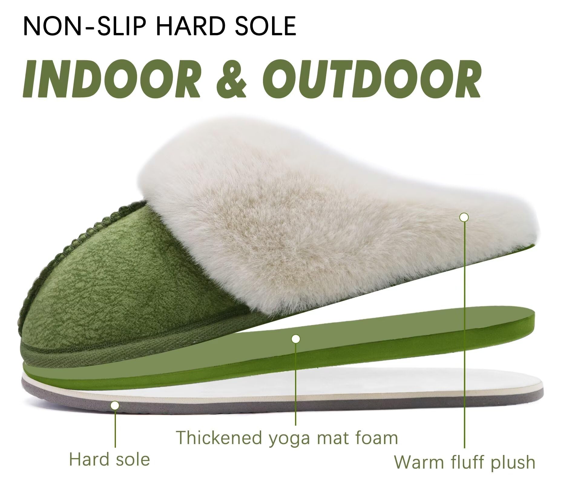 Chausson Femme Hiver Peluche Fourrure Chaud Pantoufles Mouton Retourné Doublure Charentaise Confort Memory Foam Antidérapant – Image 6