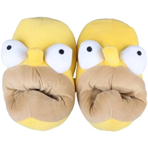 Pantoufles en peluche drôles pour hommes en dessin animé pour intérieur hiver chaussures douces et chaudes pour la maison chaussures drôles unisexes confortables jaunes