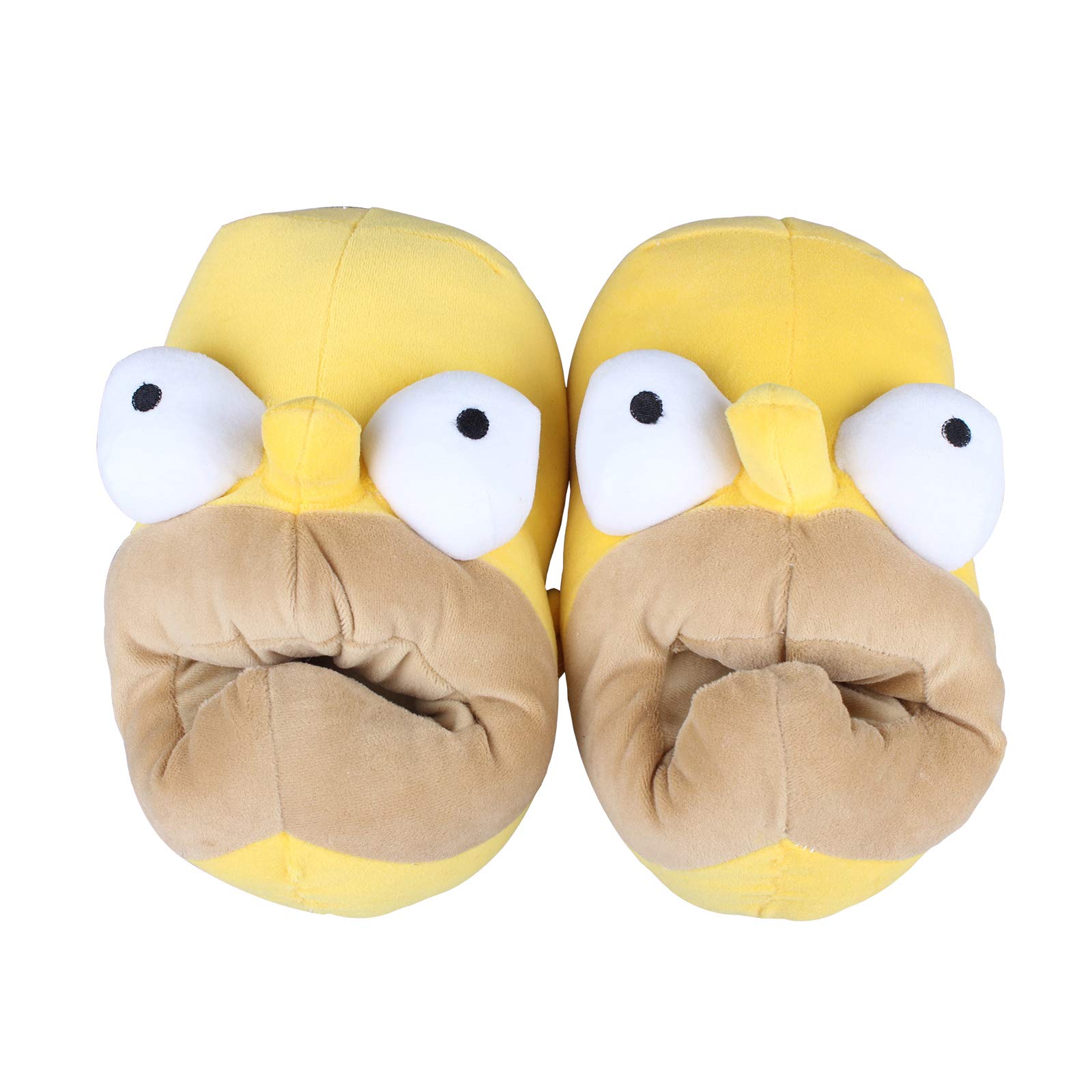 Pantoufles en peluche drôles pour hommes en dessin animé pour intérieur hiver chaussures douces et chaudes pour la maison chaussures drôles unisexes confortables jaunes