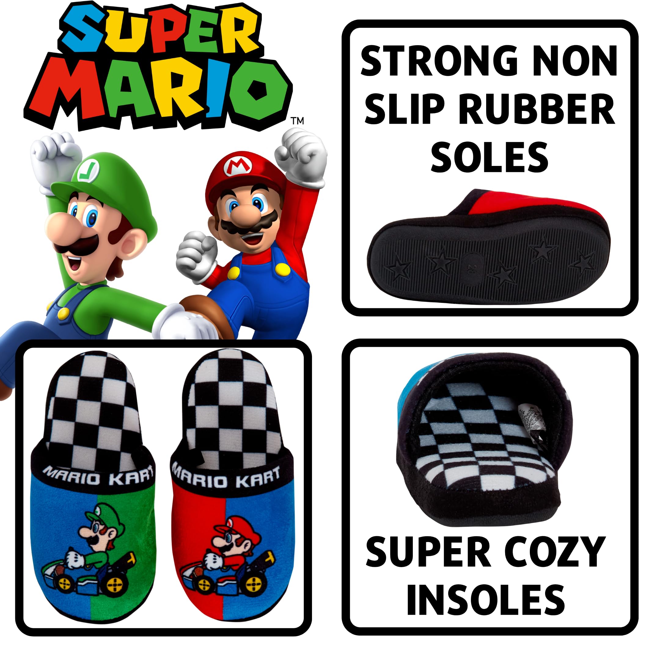 Mules Super Mario Luigi pour garçon, chaussons à enfiler – Image 4