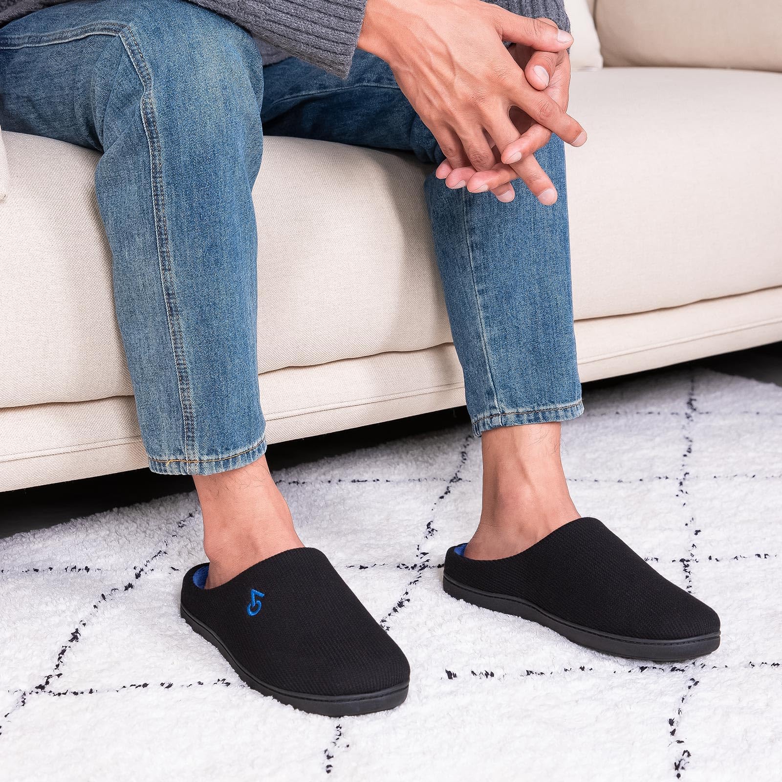 Chaussons Homme VeraCosy à mémoire de forme bicolore – Image 2
