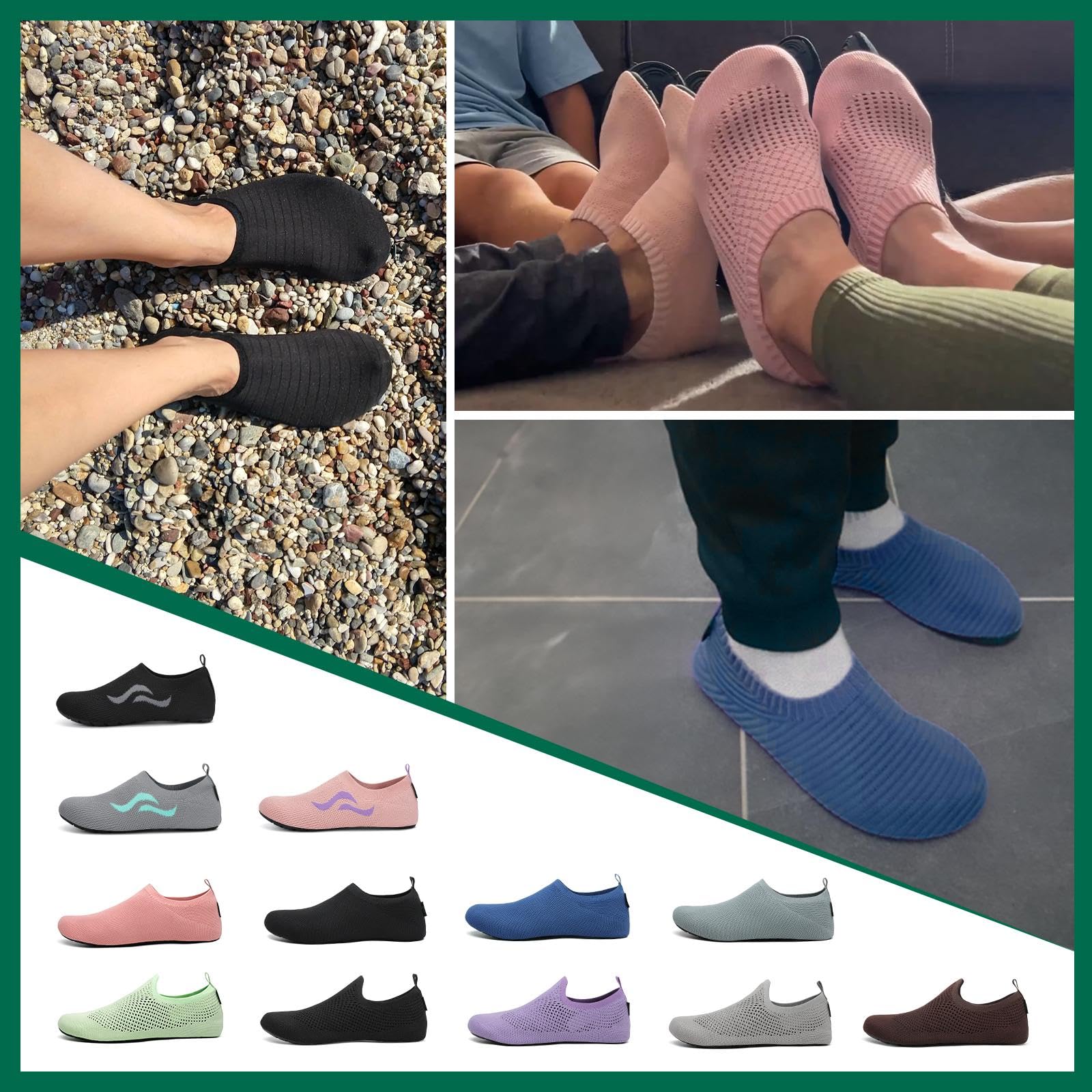 Chaussons légers antidérapants SAGUARO souples et respirants unisexes – Image 2