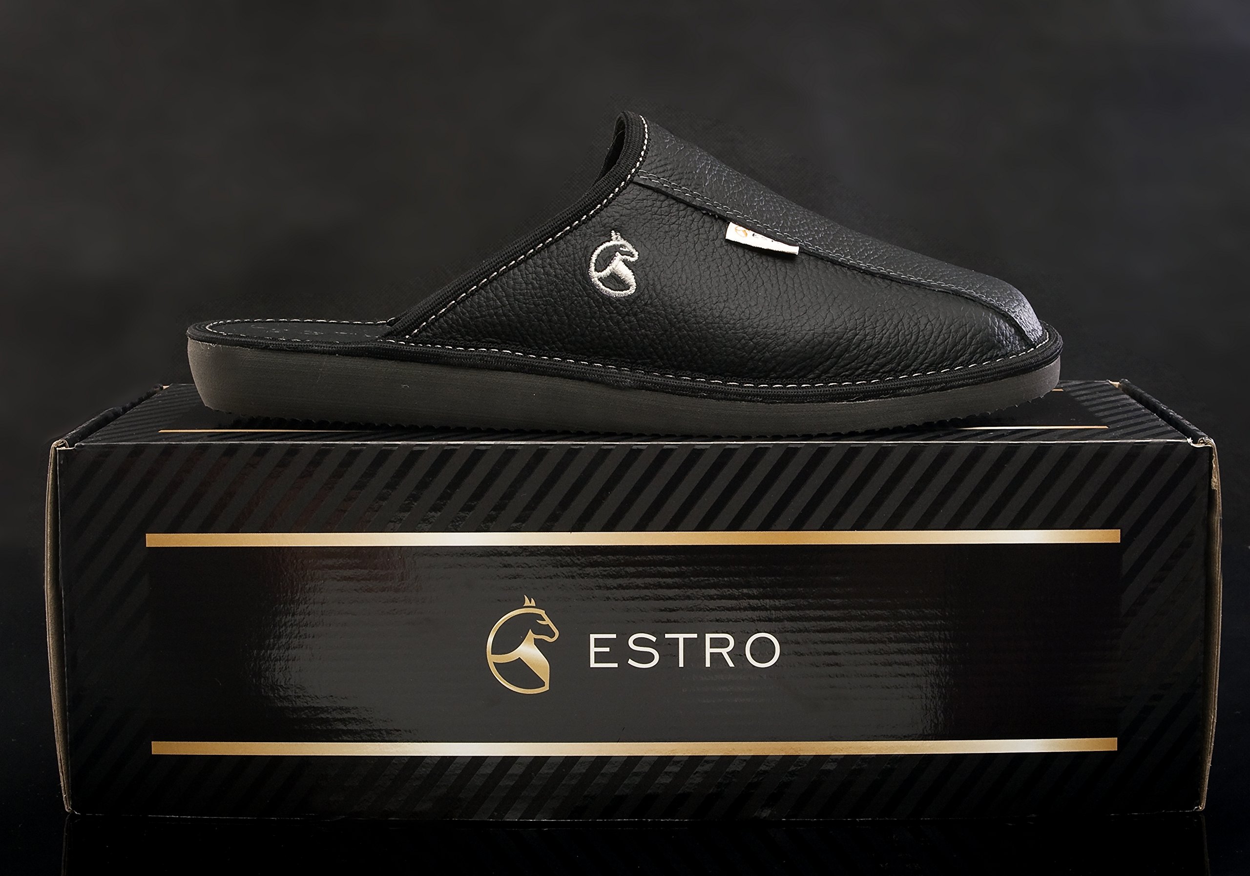 Mules Homme Cuir Laine ESTRO Chaussons Homme – Image 5