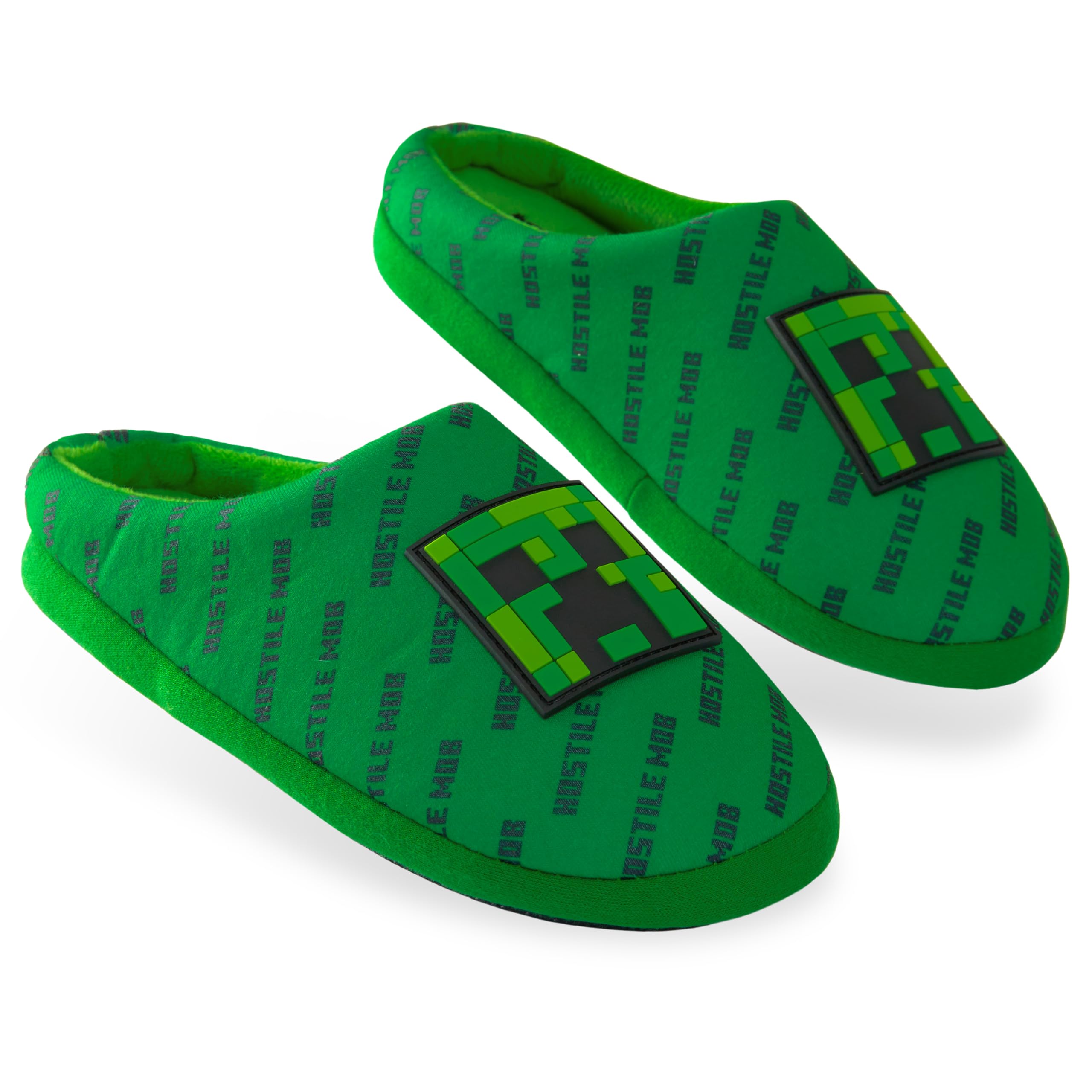 Chaussons Enfant Minecraft Creeper Cosy d'Intérieur pour Garçon Gamer