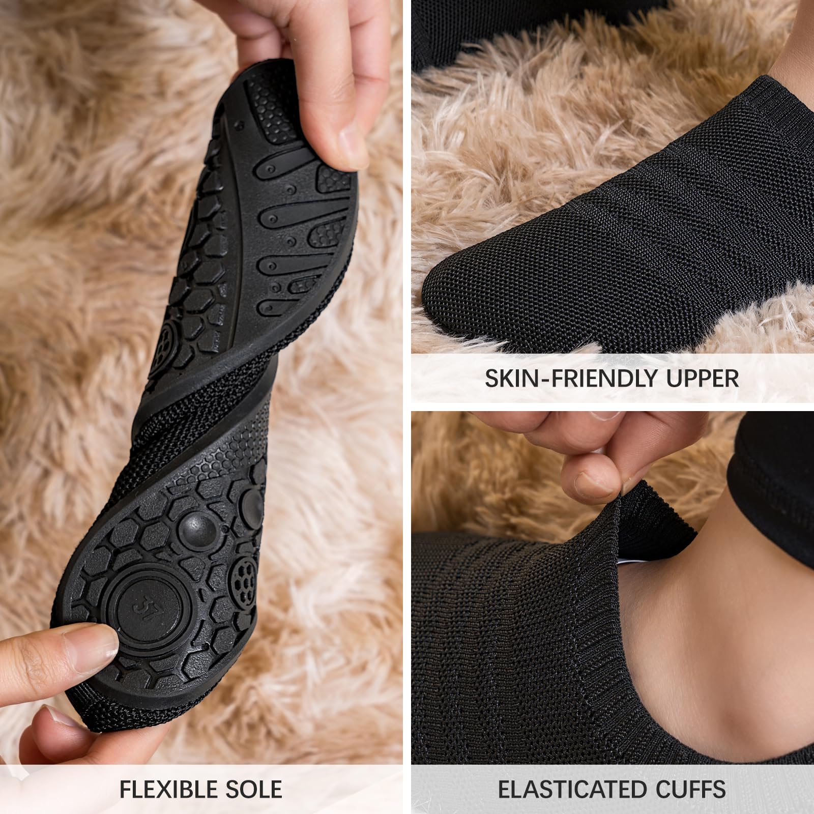 Chaussons Pieds Nus Antidérapants Sosenfer Homme Femme – Image 2