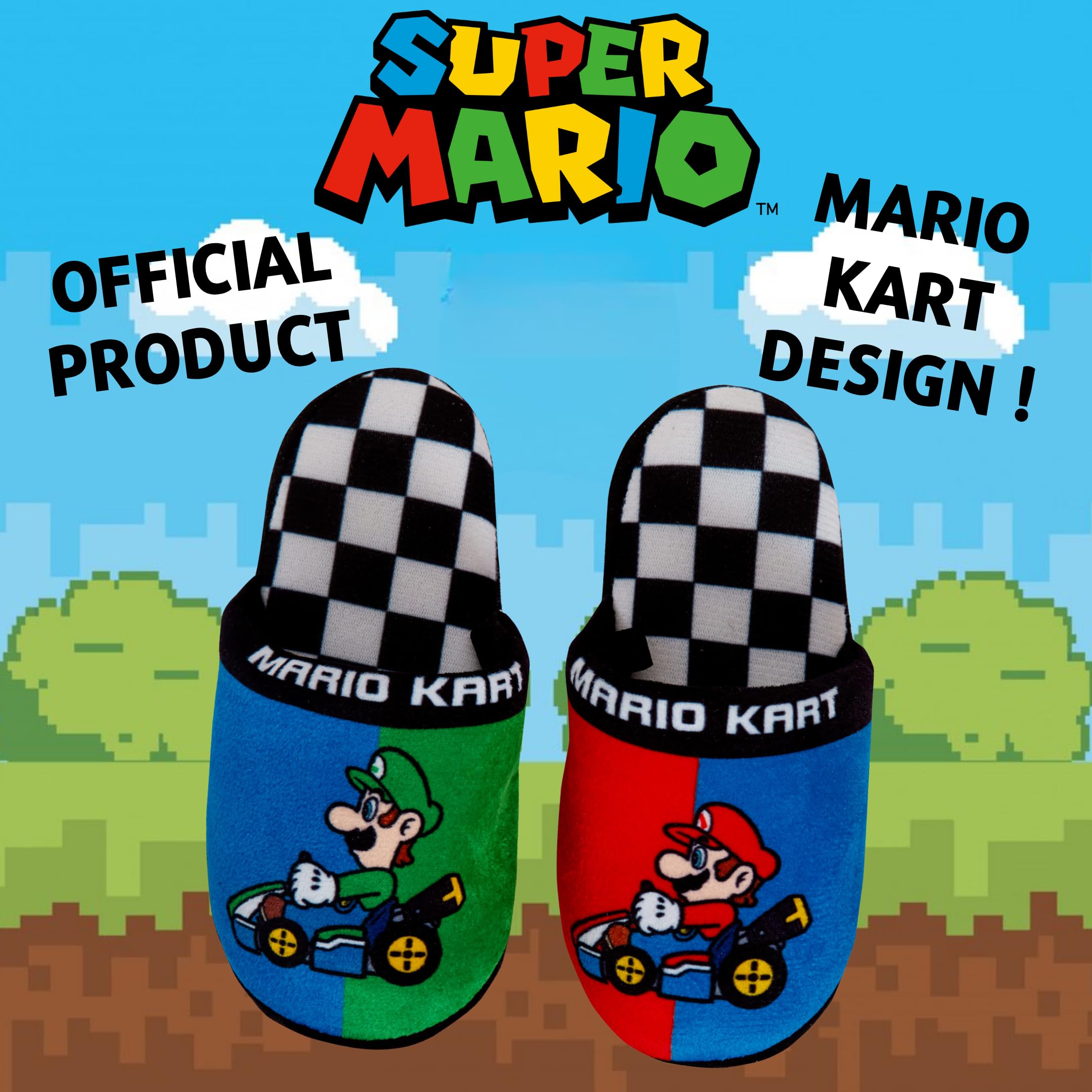 Mules Super Mario Luigi pour garçon, chaussons à enfiler – Image 2