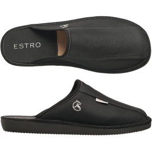 Mules Homme Cuir Laine ESTRO Chaussons Homme