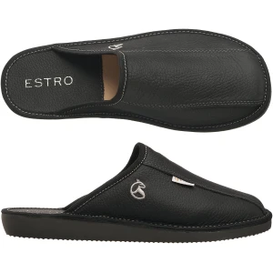 Mules Homme Cuir Laine ESTRO Chaussons Homme