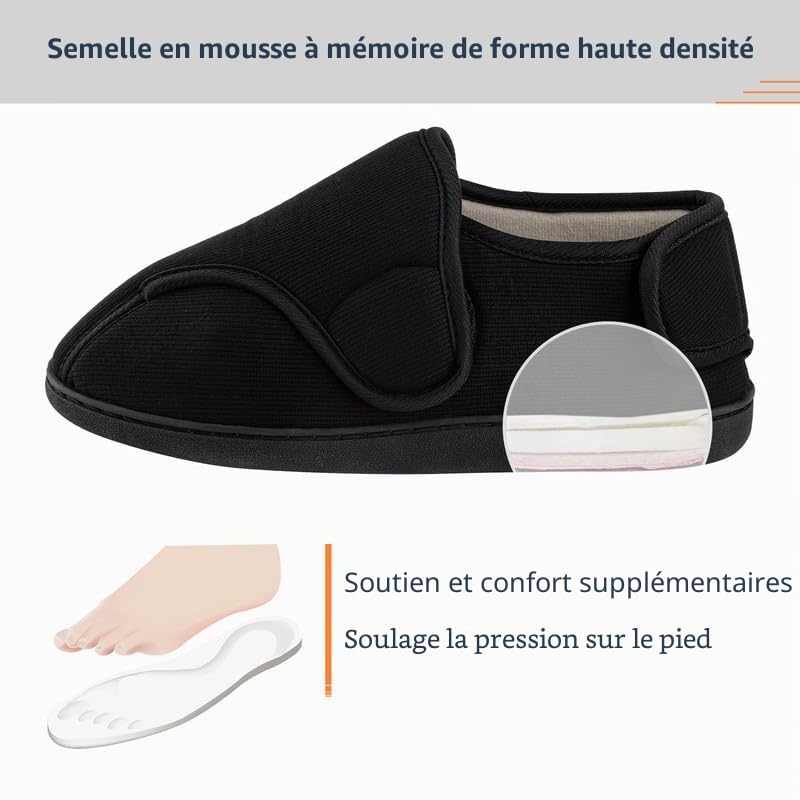 Chausson Acheter Chaussons TIESTRA hiver peau agneau synthétique larges pieds homme – Image 3