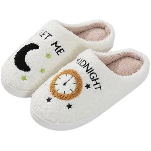 Pantoufles Peluche Acheter Chaussons Coton Mémoire de Forme Intérieur Extérieur