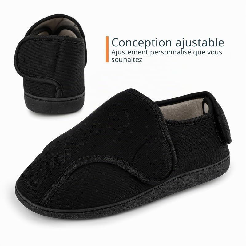 Chausson Acheter Chaussons TIESTRA hiver peau agneau synthétique larges pieds homme – Image 5