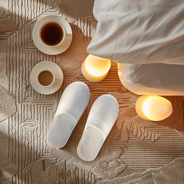 Lot 20 Paires Pantoufles Jetables Acheter Chaussons Invités Hôtel Spa – Image 6