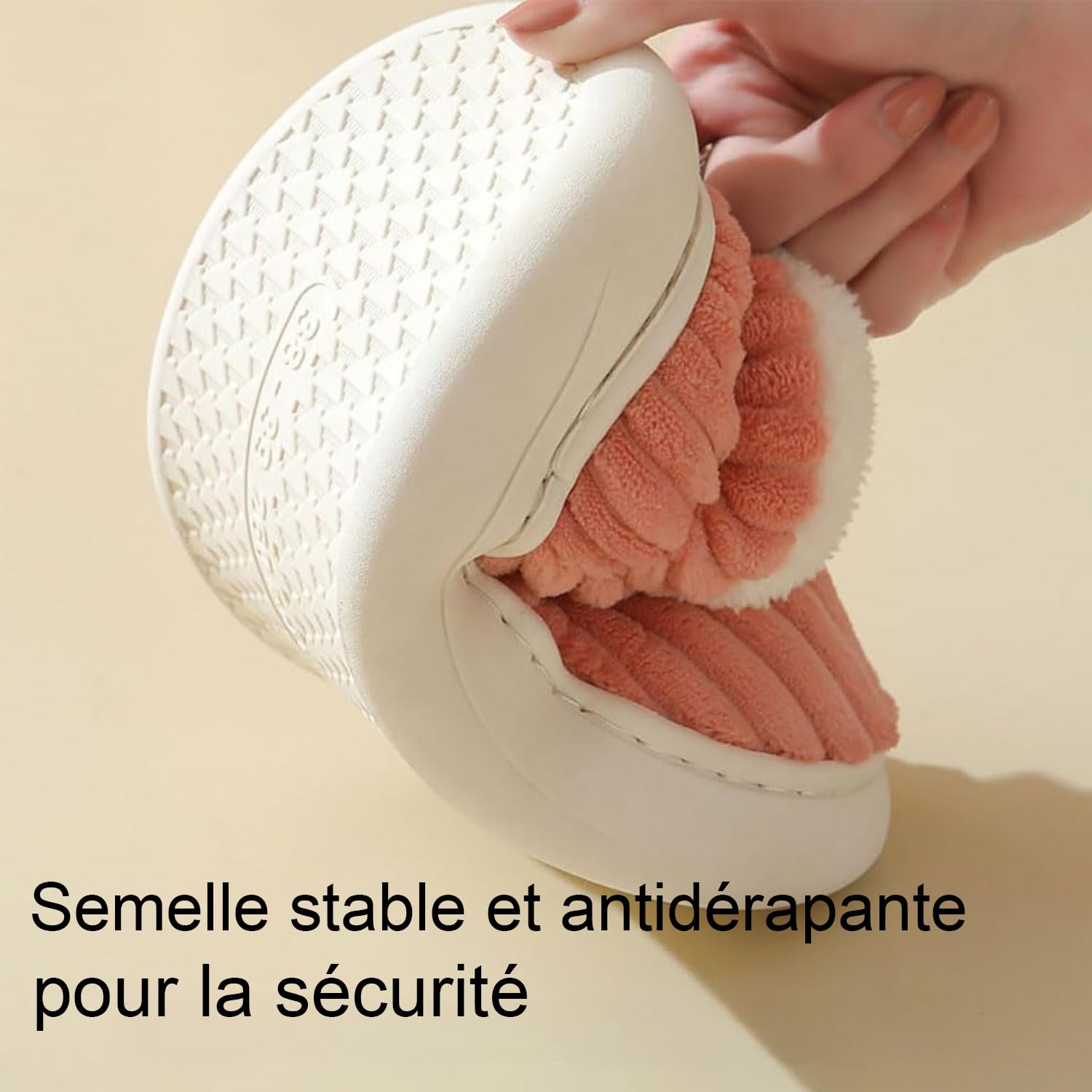 Chaussons Femme Hiver Chauds Antidérapants en Peluche – Image 6
