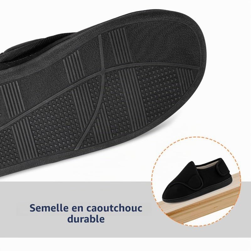 Chausson Acheter Chaussons TIESTRA hiver peau agneau synthétique larges pieds homme – Image 4