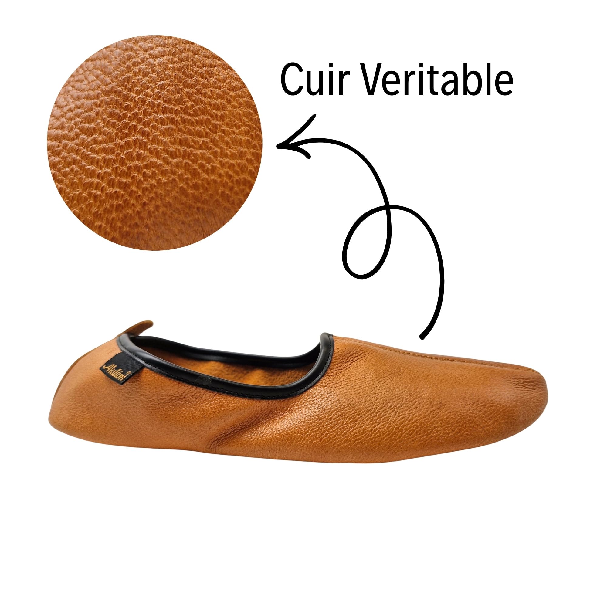 Pantoufles Babouches Acheter Chaussons cuir véritable bordeaux unisexe – Image 4
