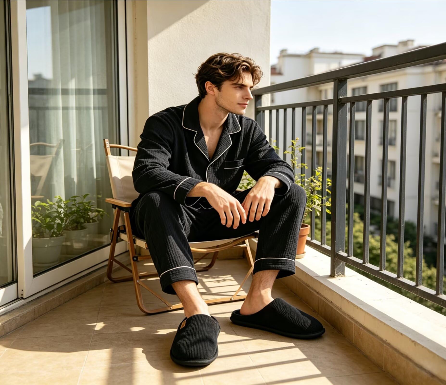Chaussons Homme Acheter Chaussons ONCAI Polaire Fourrure Mémoire de Forme Antidérapants – Image 2