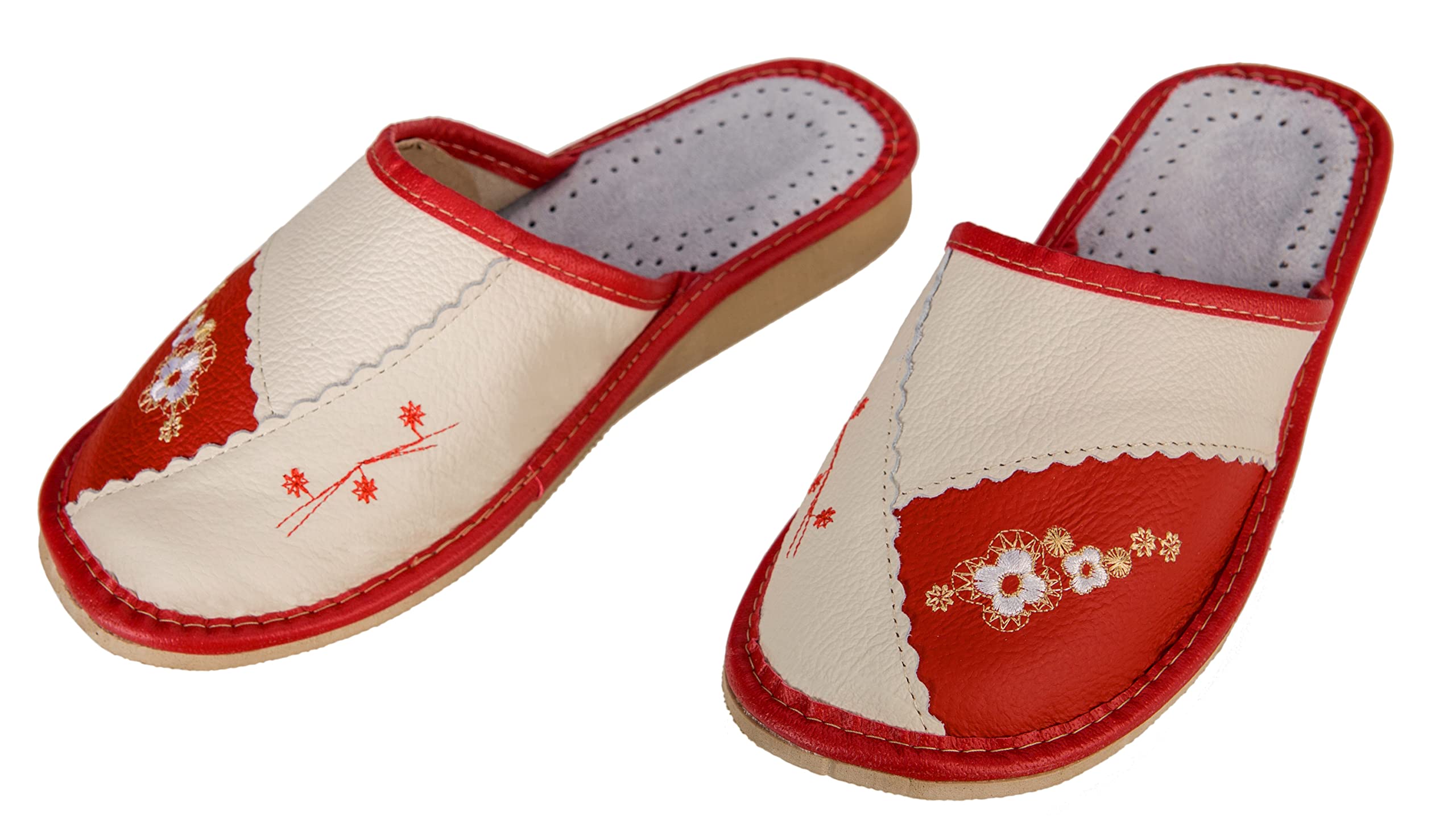 Pantoufles Femme Cuir Acheter Chaussons APREGGIO Fait Main – Image 3