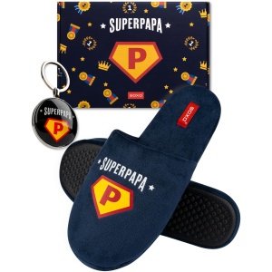 Chausson Homme Acheter Chaussons soxo Super Papa Fantaisie Humour avec Porte-Clés