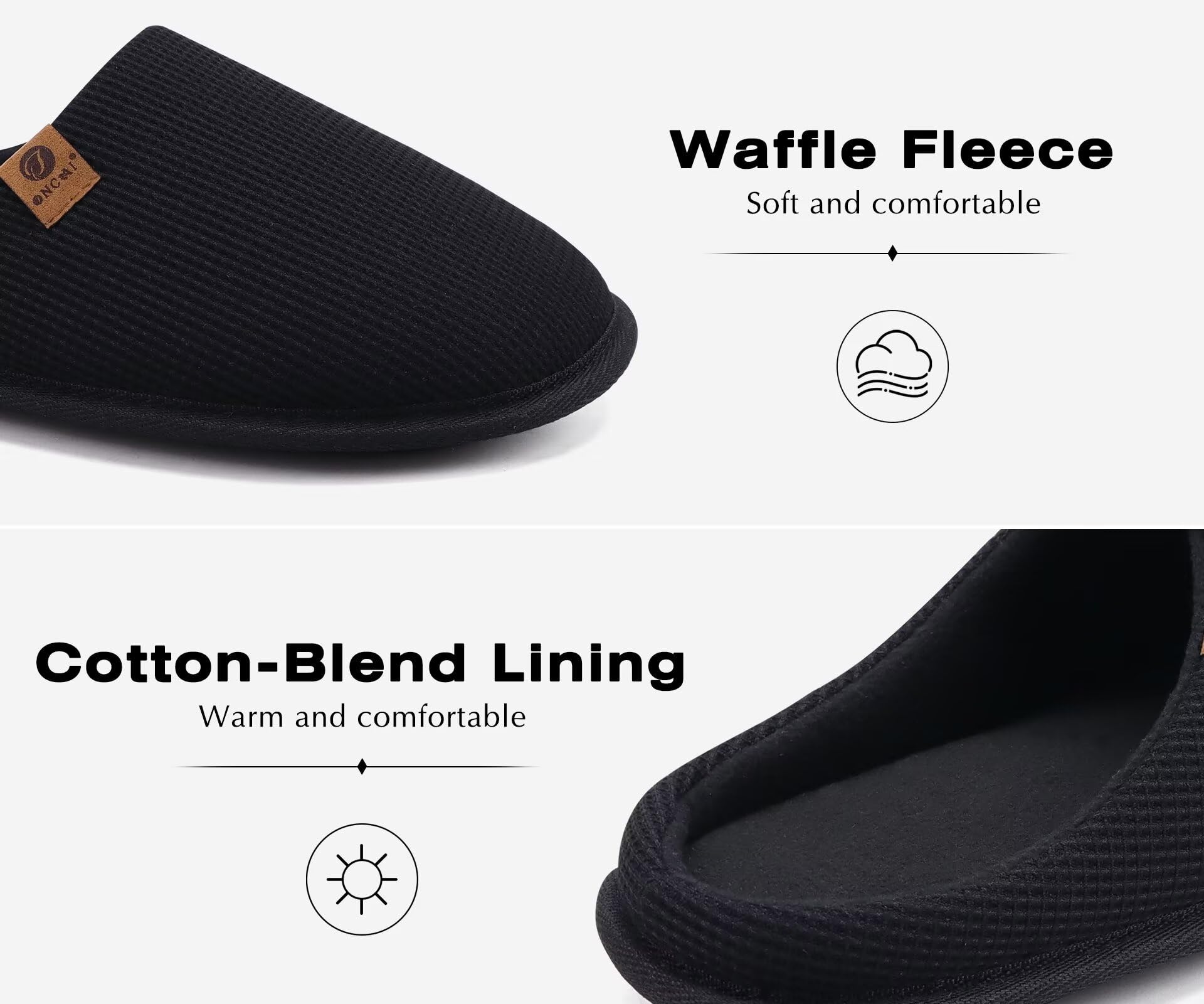 Chaussons Homme Acheter Chaussons ONCAI Polaire Fourrure Mémoire de Forme Antidérapants – Image 4