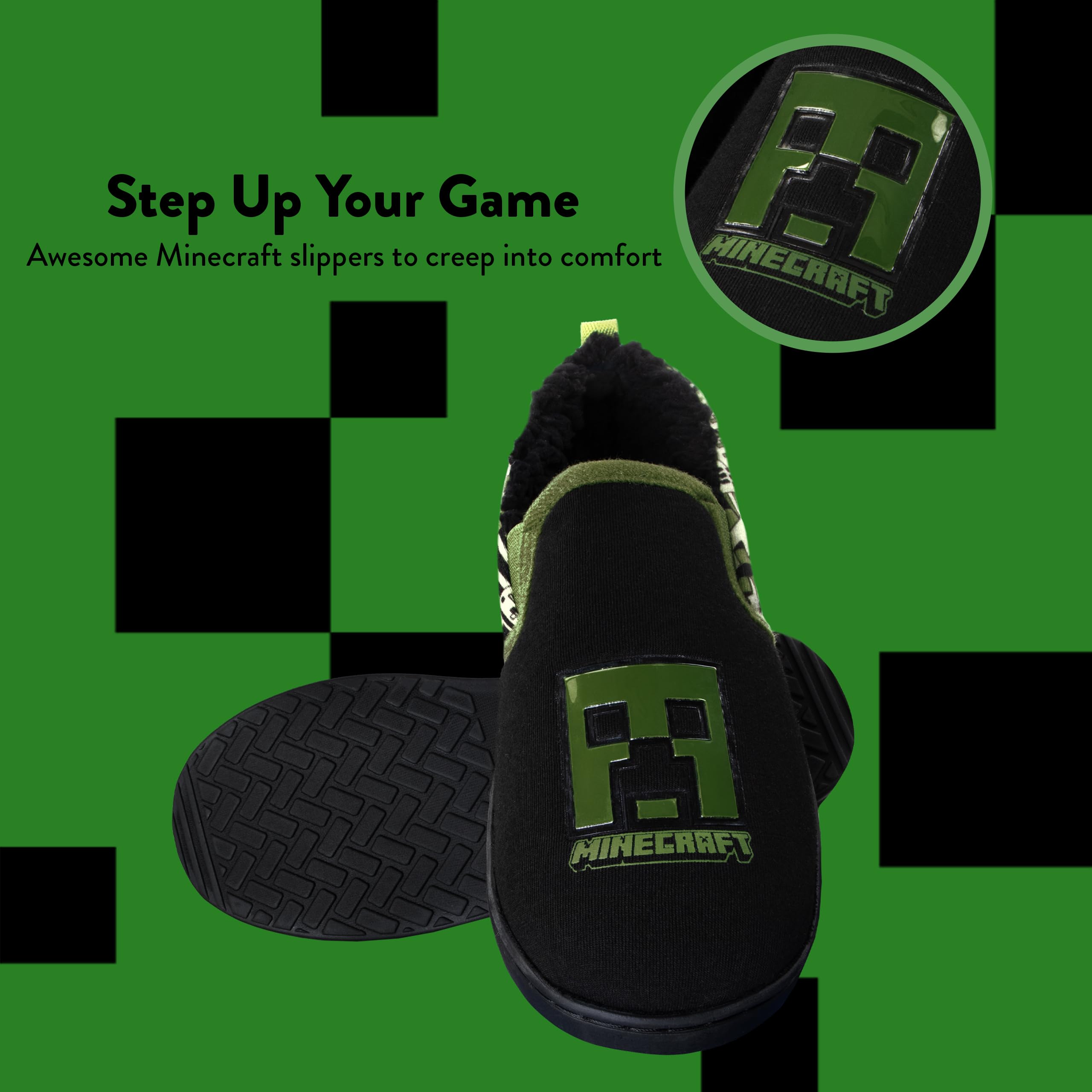 Chaussons Enfant Acheter Chaussons Minecraft Creeper Pantoufles Garçon – Image 3