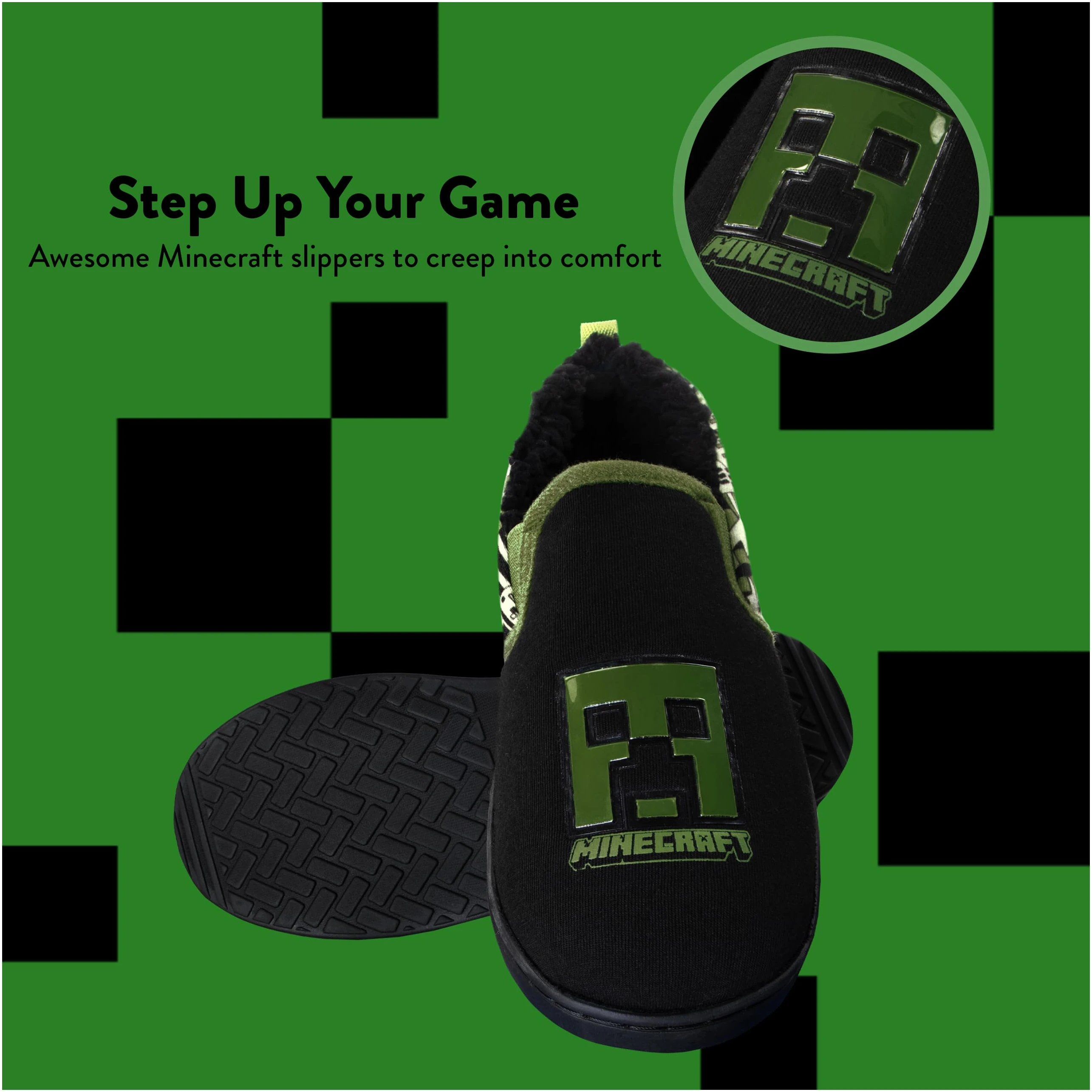Chaussons Enfant Acheter Chaussons Minecraft Creeper Pantoufles Garçon – Image 3