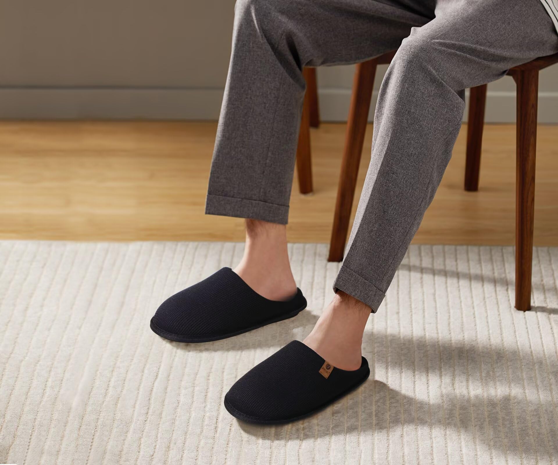 Chaussons Homme Acheter Chaussons ONCAI Polaire Fourrure Mémoire de Forme Antidérapants – Image 3