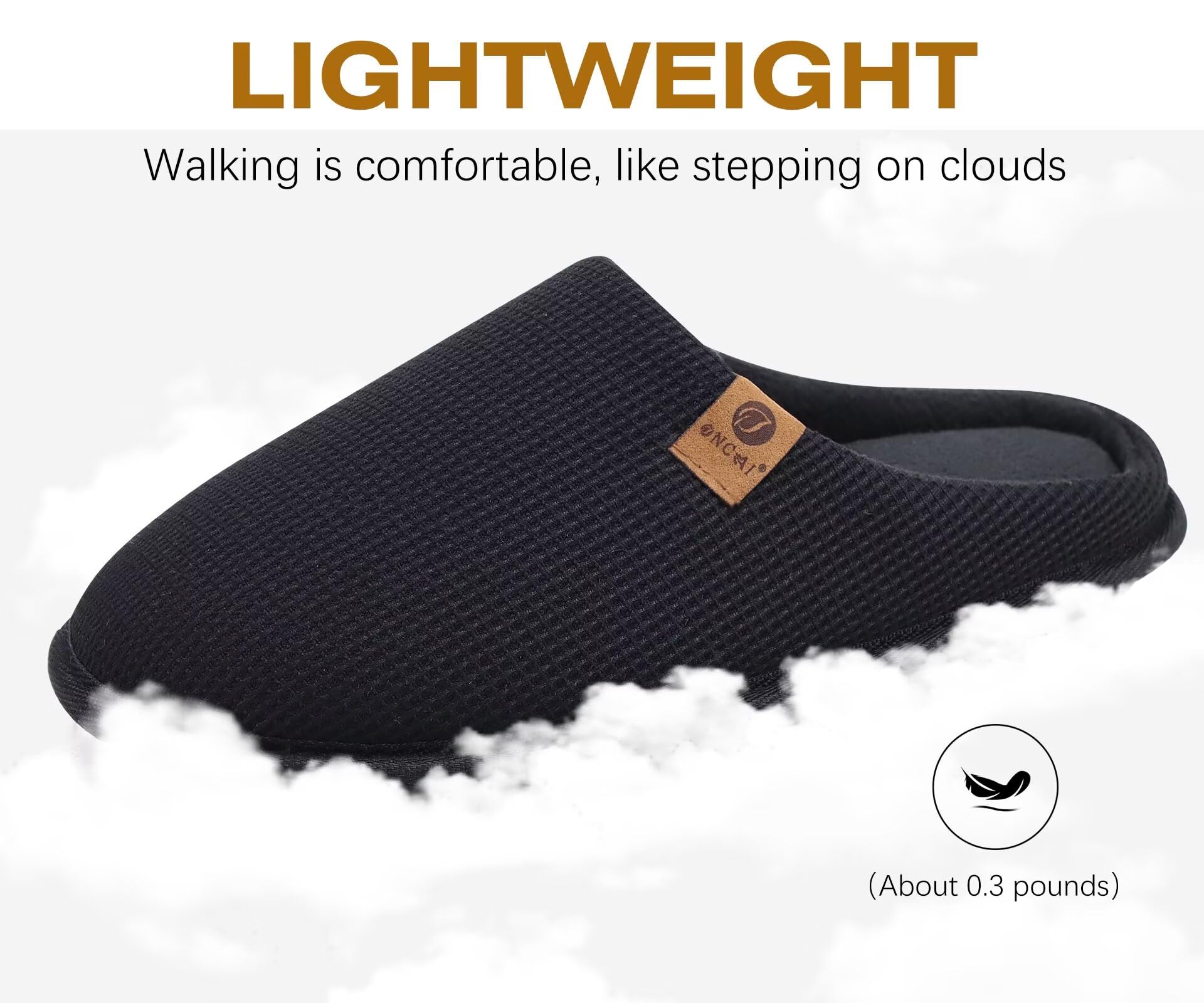 Chaussons Homme Acheter Chaussons ONCAI Polaire Fourrure Mémoire de Forme Antidérapants – Image 6