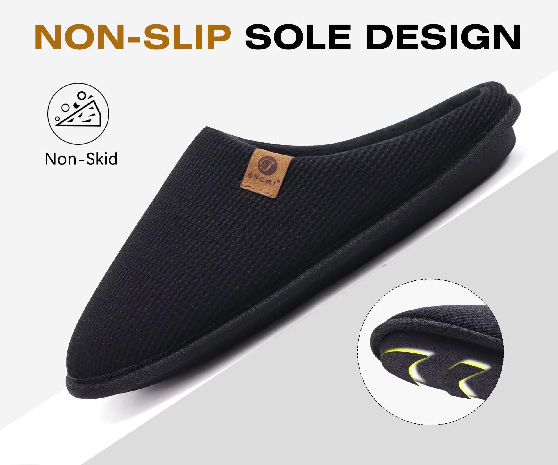 Chaussons Homme Acheter Chaussons ONCAI Polaire Fourrure Mémoire de Forme Antidérapants – Image 7